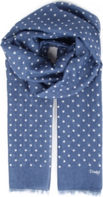DRAKES Polka dot scarf