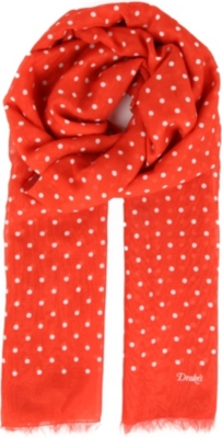 DRAKES Polka dot scarf