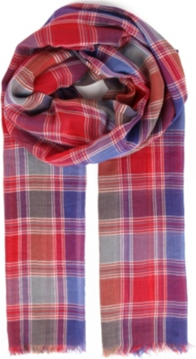 DRAKES Madras check scarf