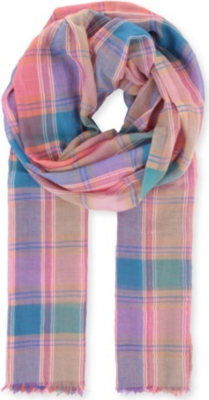 DRAKES Bold checked scarf