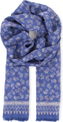 DRAKES Turtle print scarf
