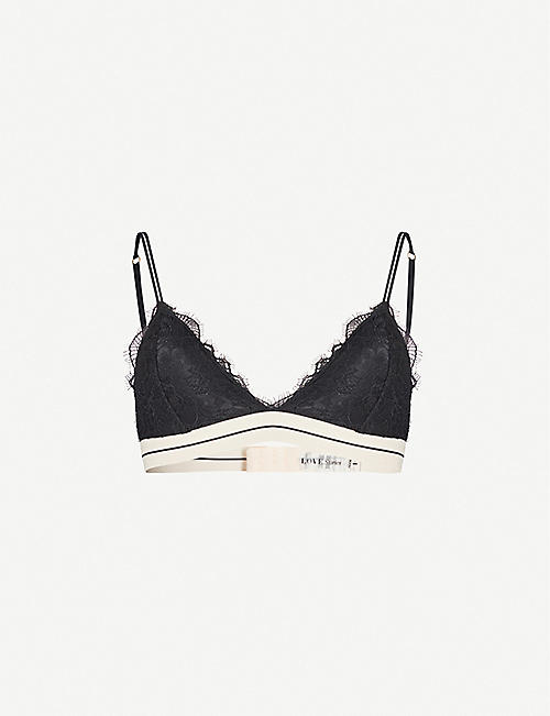 LOVE STORIES: Darling stretch-lace and stretch-jersey soft-cup bra