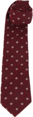 DRAKES Grenadine square print silk tie