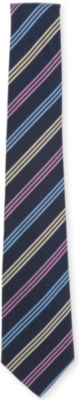 ATKINSONS Triple-stripe printed silk-blend tie