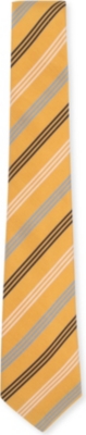 ATKINSONS Triple-stripe printed silk-blend tie