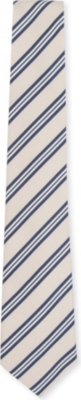 ATKINSONS Striped Irish poplin tie