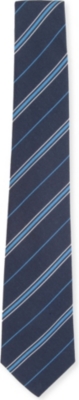 ATKINSONS Striped Irish poplin tie
