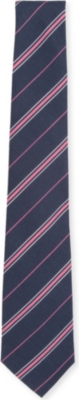 ATKINSONS Striped Irish poplin tie
