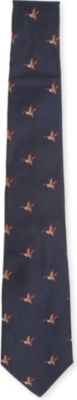 ATKINSONS Duck-printed silk tie