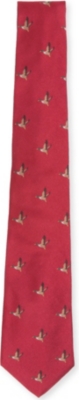 ATKINSONS Duck-printed silk tie