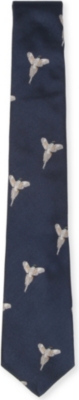 ATKINSONS Pheasant-printed silk tie