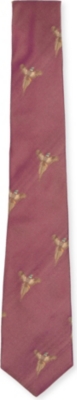 ATKINSONS Pheasant-printed silk tie