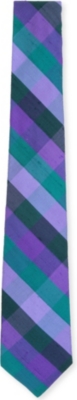 ATKINSONS Madras-checked silk tie