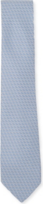 FERRAGAMO Shamrock-printed silk tie