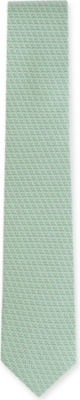 FERRAGAMO Shamrock-printed silk tie