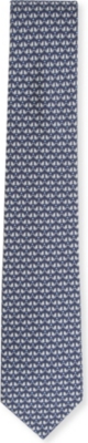 FERRAGAMO Seal-printed silk tie