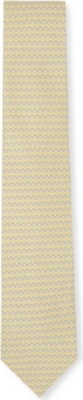 FERRAGAMO Wise owl-printed silk tie