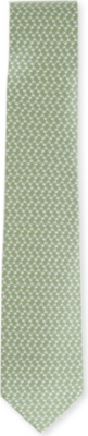 FERRAGAMO Cartoon dog-printed silk tie