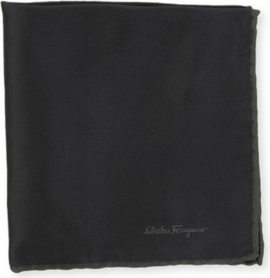 FERRAGAMO Contrast-edge silk pocket square