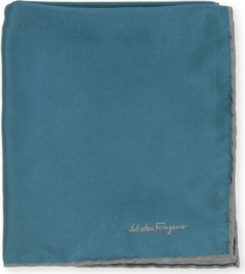 FERRAGAMO Contrast-edge silk pocket square