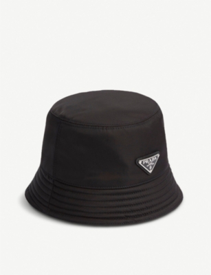 prada logo plaque bucket hat