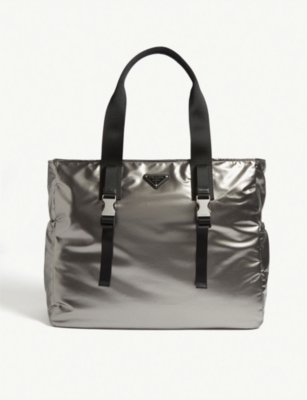 prada metallic tote