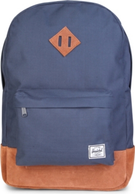 HERSCHEL Heritage canvas and suede backpack