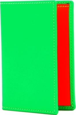COMME DES GARCONS Fluorescent leather card wallet