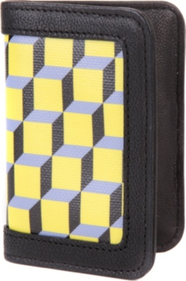 PIERRE HARDY Leather-trimmed cube-printed wallet