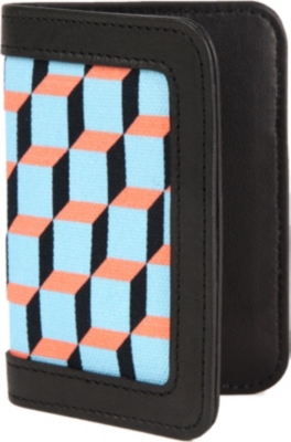 PIERRE HARDY Leather-trimmed cube-printed wallet