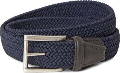 ANDERSONS Elasticated woven belt (Navy