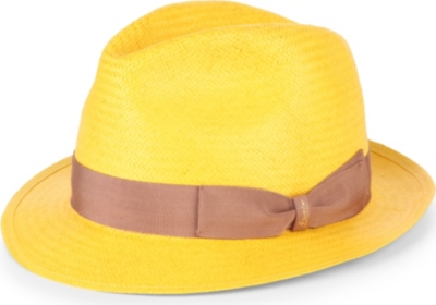 BORSALINO Woven-straw ribbon trilby