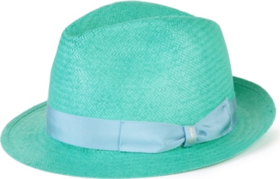 BORSALINO Woven-straw ribbon trilby