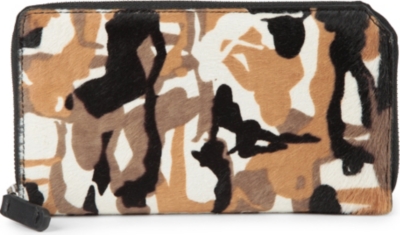 JIMMY CHOO Camo-ponyskin wallet