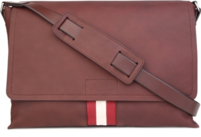 BALLY Stripe leather messenger bag