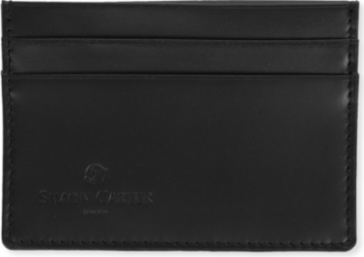 SIMON CARTER Cinammon-stitched leather card holder