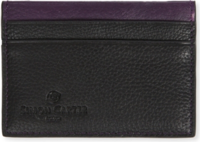 SIMON CARTER Colour-top leather card holder