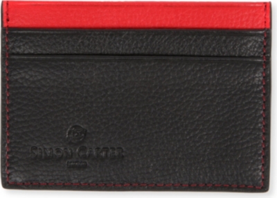 SIMON CARTER Colour-top leather card holder