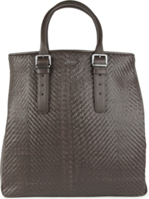 HUGO BOSS Corling woven-leather tote bag