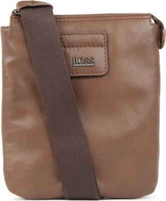 HUGO BOSS Salgray leather reporter bag