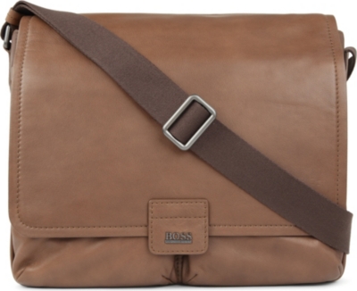 HUGO BOSS Soft leather messenger bag