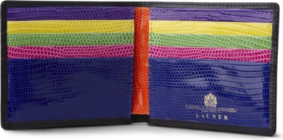 LAUNER Multicoloured lizard interior credit card wallet