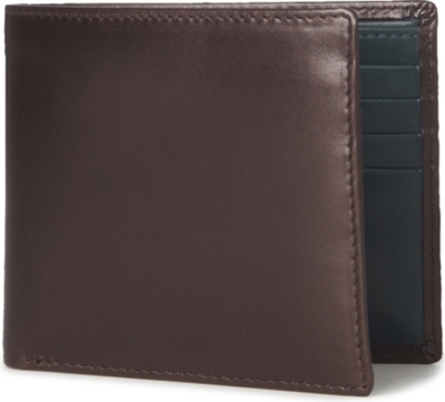 LAUNER Contrast&ndash;lining eight card billfold wallet (Brown/green