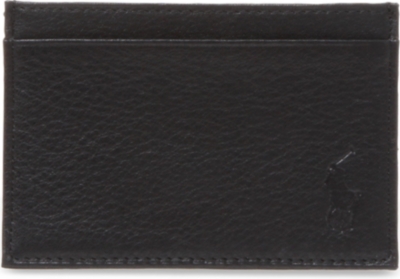 RALPH LAUREN Pony-embossed leather card case