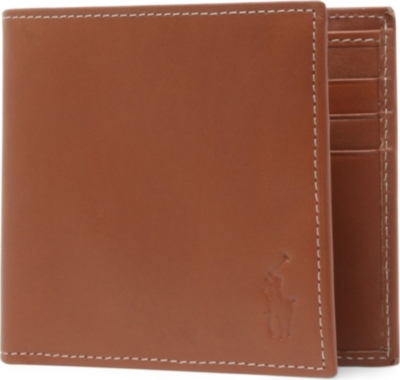 RALPH LAUREN Pony-embossed burnished leather wallet