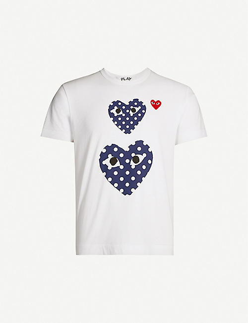 COMME DES GARCONS PLAY: Heart-print cotton-jersey T-shirt