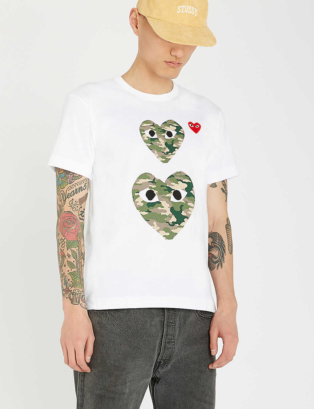 Heart-print cotton-jersey T-shirt(7849199)