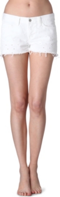 J BRAND 1046 dot eyelet denim shorts