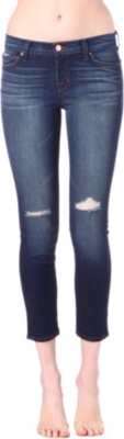 J BRAND Capri Destruct cropped skinny mid-rise jeans