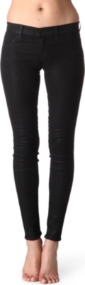 J BRAND 915 super-skinny low-rise coated leggings